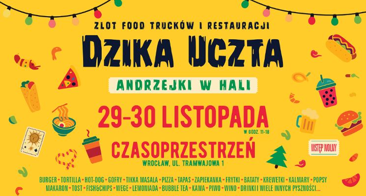 Plakat Dzika Uczta ANDRZEJKI - zlot restauracji i food trucków