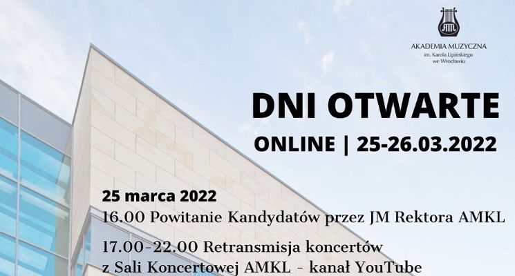 Plakat Dni otwarte Akademii Muzycznej we Wrocławiu online