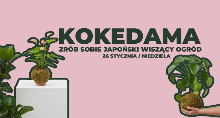 Plakat KOKEDAMA Warsztaty wiszących japońskich ogrodów
