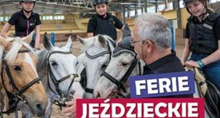 Plakat Ferie jeździeckie na Wrocławskim Torze Wyścigów Konnych - Partynice