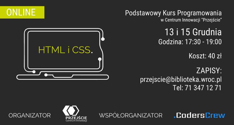 Plakat Podstawy HTML i CSS – kurs online