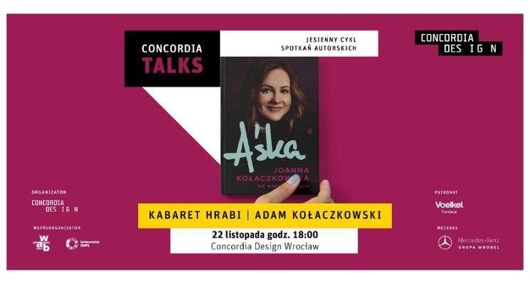 Plakat Concordia Talks - Joanna Kołaczkowska we wspomnieniach [spotkanie literackie]