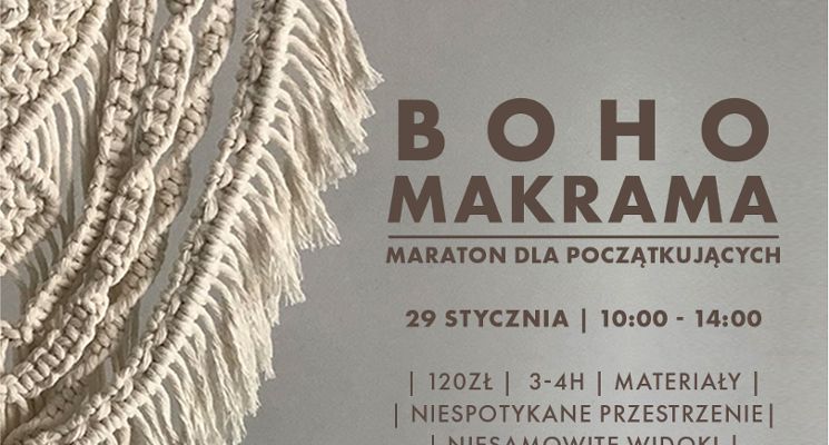 Plakat Boho Makrama – maraton dla początkujących