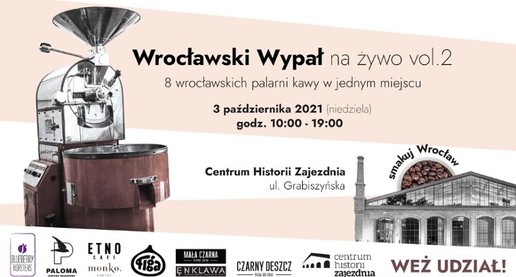 Plakat Wrocławski Wypał – wydarzenie dla wszystkich fanów kawy