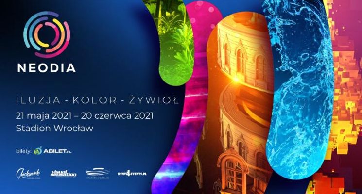Plakat Neodia – animacje, cyfrowe iluzje i pokazy laserowe na Stadionie Wrocław