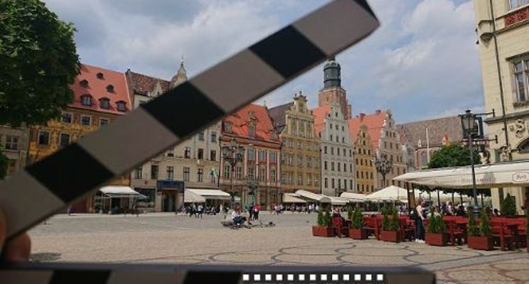 Plakat Wycieczki filmowe po Wrocławiu „Kamera. Akcja. Przygoda. Wrocław!”