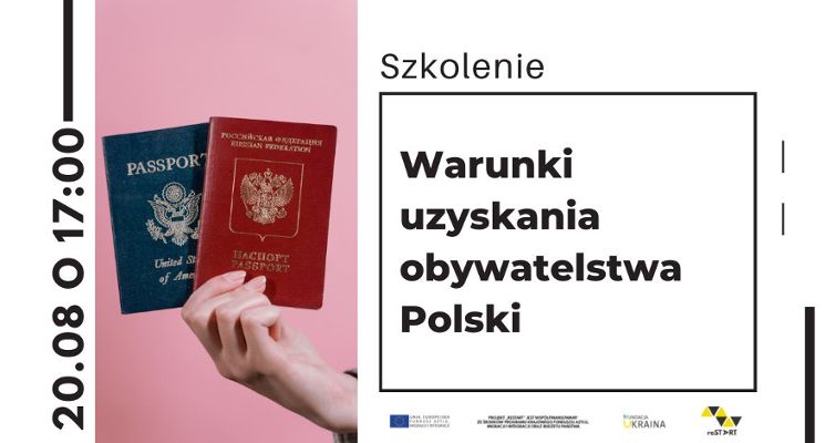 Plakat Szkolenie- Warunki uzyskania obywatelstwa Polski