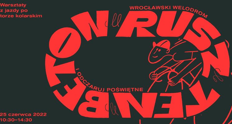 Plakat Wrocławski Welodrom. Warsztaty jazdy po torze kolarskim