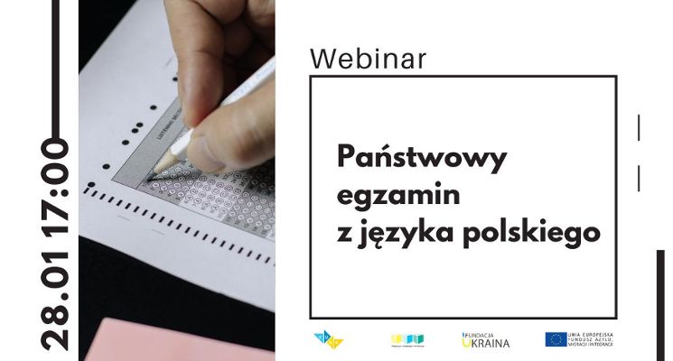 Plakat Bezpłatny webinar „Państwowy egzamin z języka polskiego”