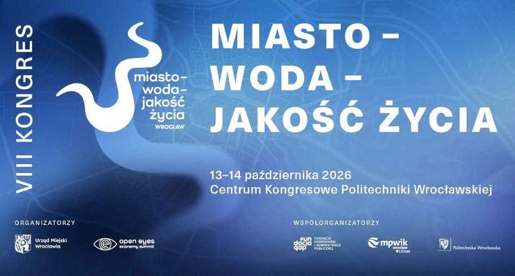 Plakat VIII Kongres Miasto-Woda Jakość Życia