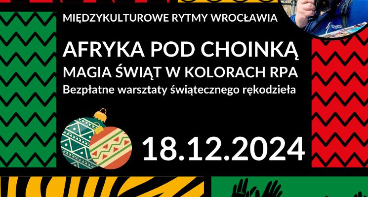Plakat Międzykulturowe Rytmy Wrocławia. Afryka pod choinką