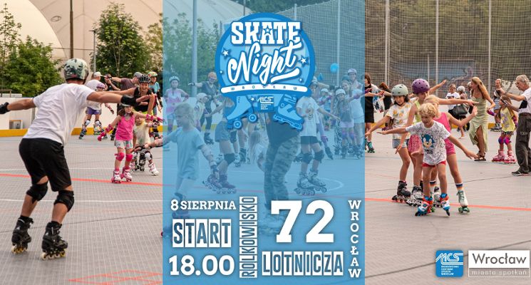 Plakat Skate Night Wrocław – potańcówka na rolkach
