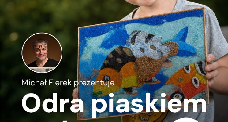 Plakat Odra piaskiem malowana- mozaiki piaskowe