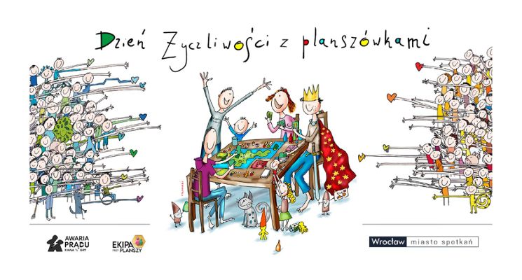Plakat Dzień Życzliwości z Planszówkami w „Awarii Prądu”