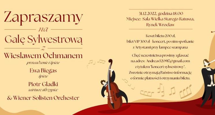 Plakat Gala Sylwestrowa we wrocławskim Ratuszu