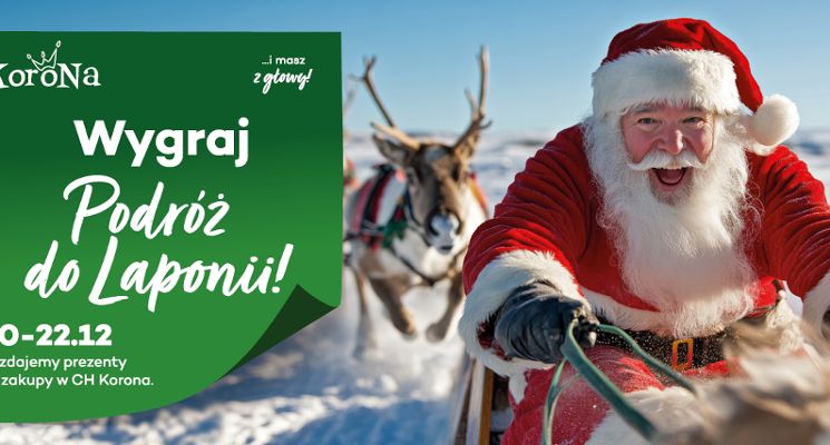Plakat Święta pełne magii w Centrum Korona – czeka podróż do Laponii!