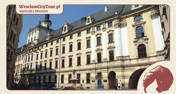 Plakat „Tajemnice Uniwersytetu Wrocławskiego" – wycieczka po Wrocławiu