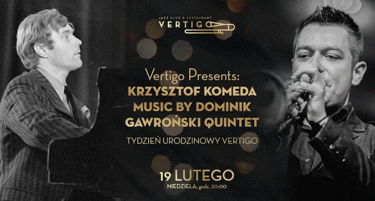 Plakat Krzysztof Komeda Music by Dominik Gawroński Quintet