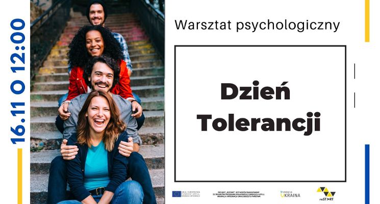 Plakat Warsztat psychologiczny dla dorosłych z okazji Dnia Tolerancji