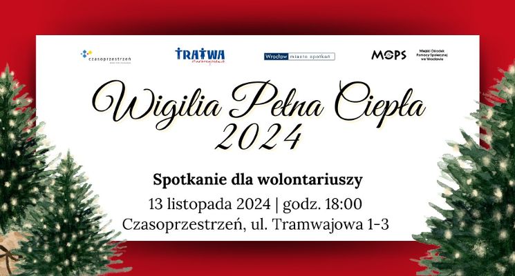 Plakat Wigilia Pełna Ciepła - Spotkanie dla Wolontariuszy