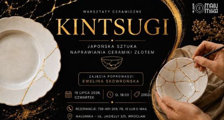 Plakat Kintsugi – japońska sztuka naprawiania ceramiki złotem [warsztaty]