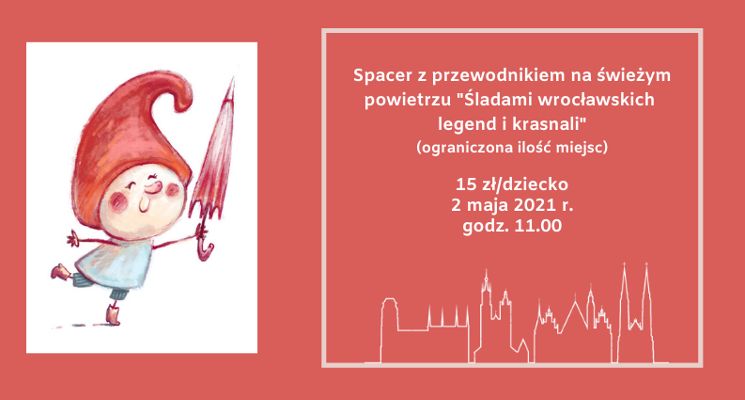 Plakat Śladami wrocławskich legend i krasnali - spacer z przewodnikiem