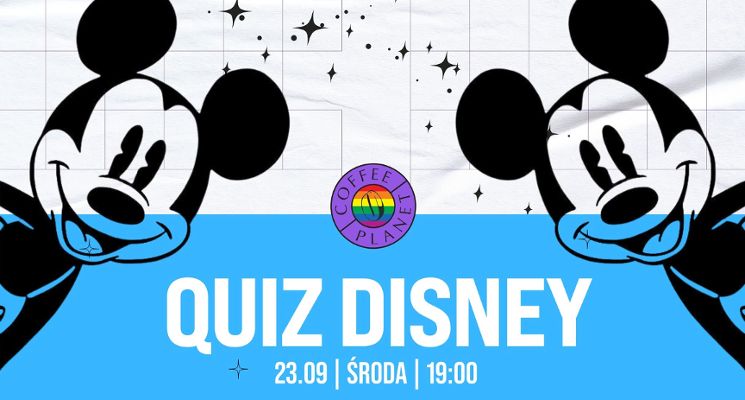 Plakat Środy z quizami Disney w Coffee Planet