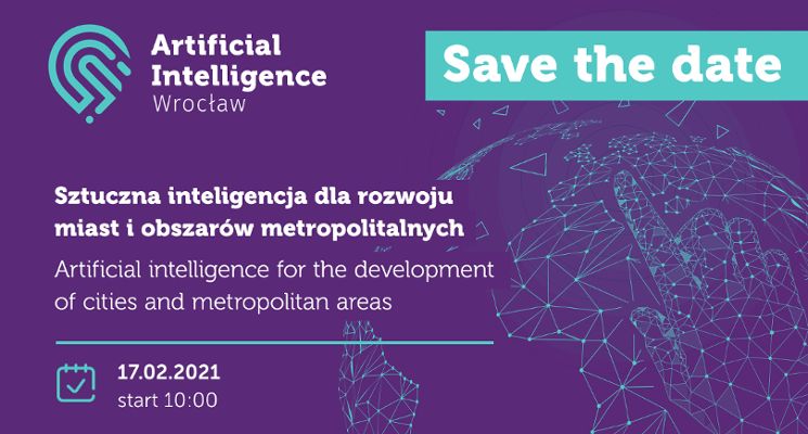 Plakat Seminarium: Sztuczna inteligencja dla rozwoju miast i obszarów metropolitalnych