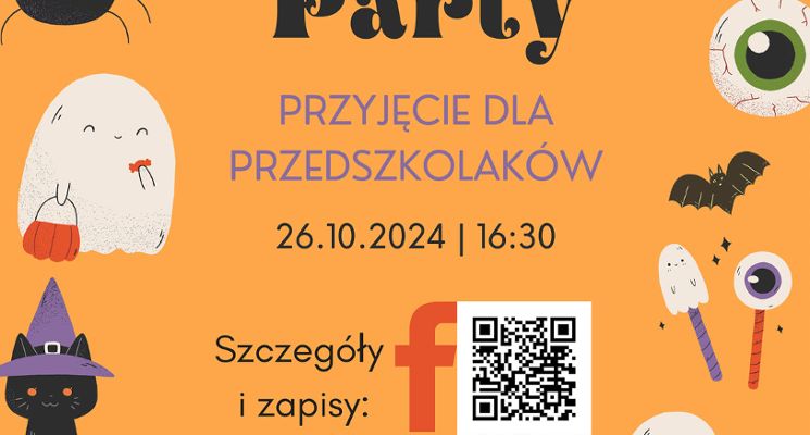 Plakat Halloween Party - przyjęcie dla przedszkolaków