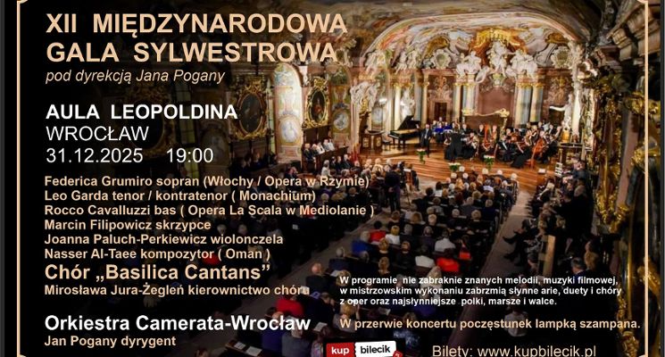 Plakat XII Międzynarodowa Gala Sylwestrowa
