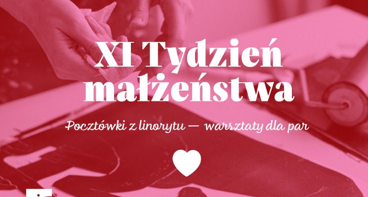 Plakat Pocztówki z linorytu — warsztaty dla par