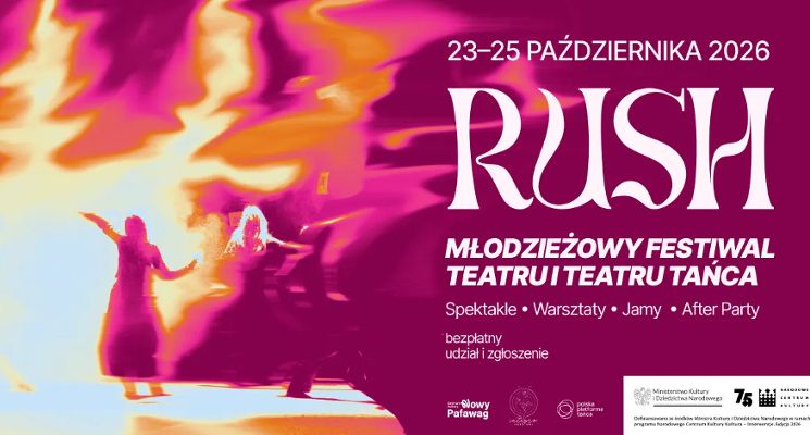Plakat RUSH 2 – ogólnopolski festiwal młodego teatru i tańca