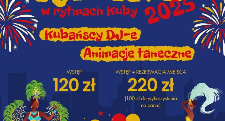 Plakat Sylwester 2025 w rytmach Kuby