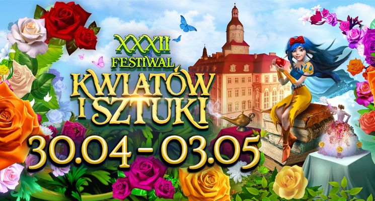 Plakat XXXII Festiwal Kwiatów i Sztuki w Zamku Książ