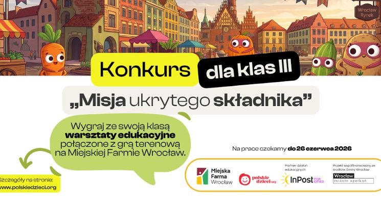 Plakat Konkurs dla klas trzecich publicznych szkół podstawowych „Misja ukrytego składnika”