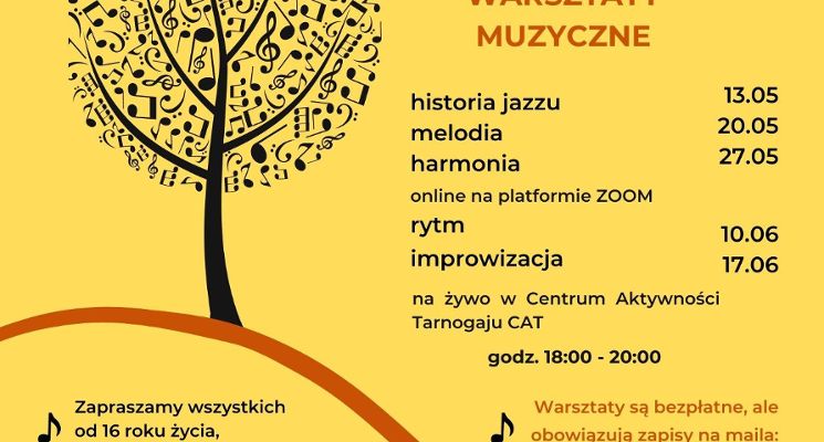 Plakat W jazzowym gaju – warsztaty muzyczne „ Melodia w jazzie” [online]