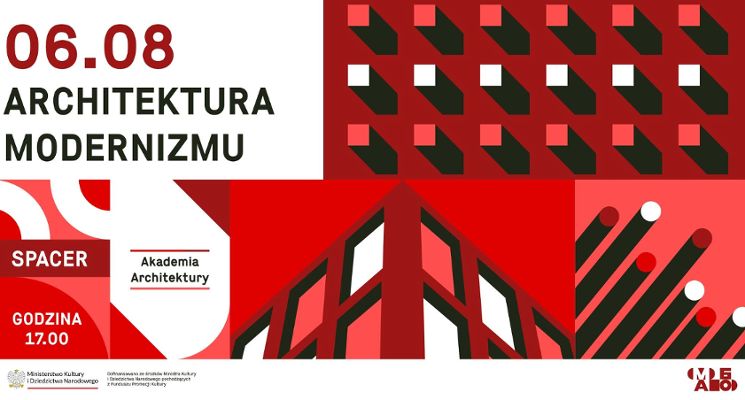 Plakat Spacer architektoniczny. Kierunek - modernizm!