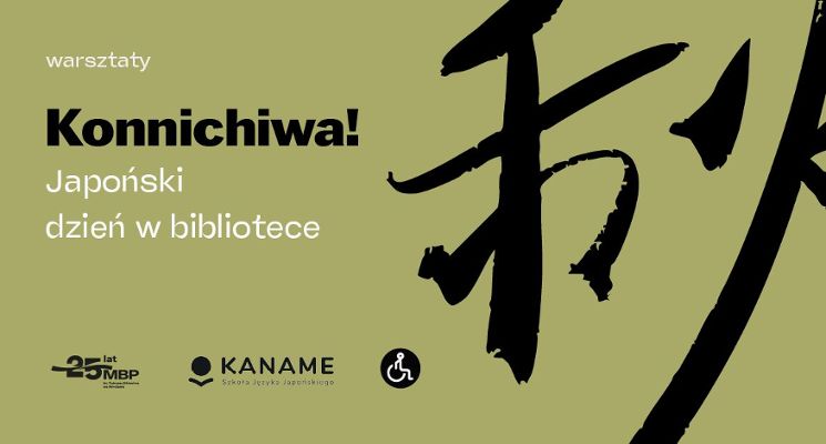 Plakat Konnichiwa! Japoński dzień w bibliotece