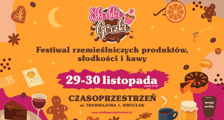Plakat Słodko Gorzko – Festiwal Rzemieślniczych Produktów, Słodkości i Kawy