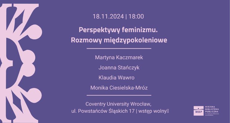 Plakat Perspektywy feminizmu. Rozmowy międzypokoleniowe | Festiwal Feminatywa