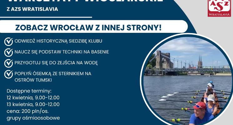Plakat Warsztaty wioślarskie dla każdego w AZS Wratislavia