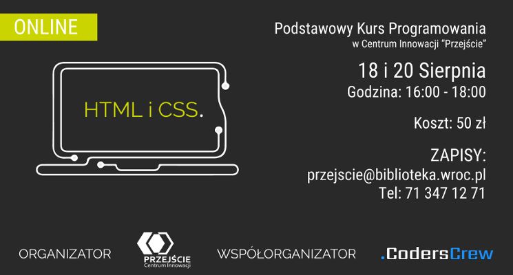 Plakat Warsztaty online - programowanie w HTML i CSS