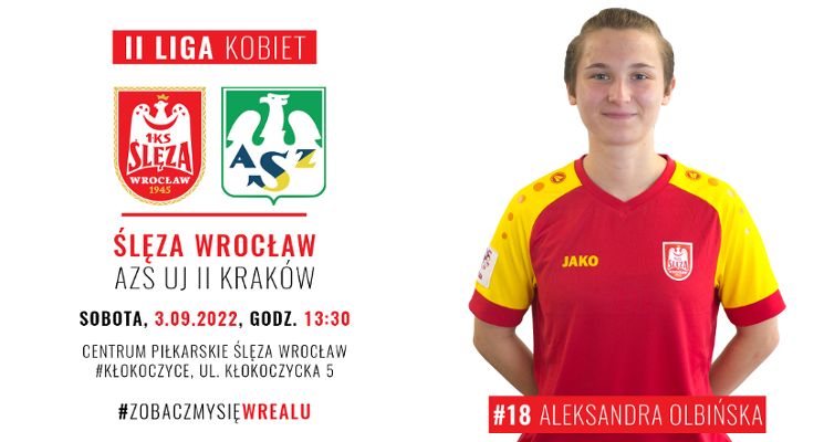 Plakat 2. liga kobiet: 1KS Ślęza Wrocław vs. AZS UJ II Kraków