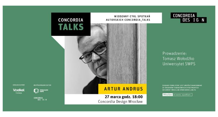 Plakat Concordia Talks - spotkanie z Arturem Andrusem