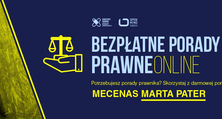 Plakat Bezpłatne porady prawne online – mecenas Marta Pater