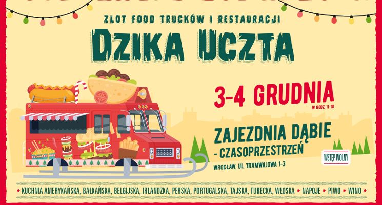 Plakat Dzika Uczta – Mikołajkowy zlot food truck'ów i restauracji