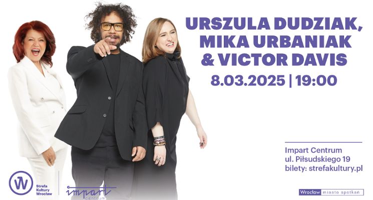Plakat Urszula Dudziak, Mika Urbaniak i Victor Davis – koncert w Impart Centrum