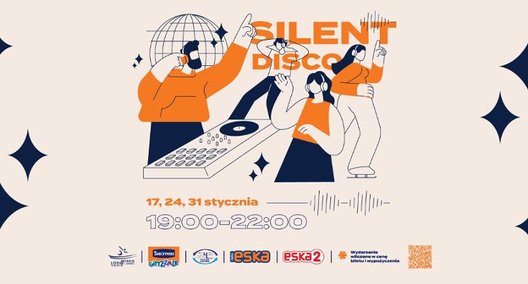 Plakat Silent Disco na lodowisku