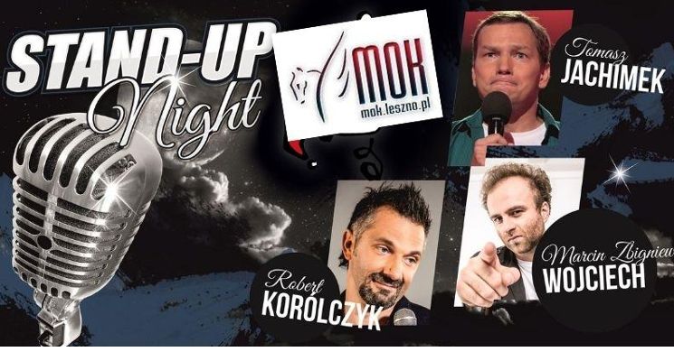 Plakat Stand-up Night Korólczyk, Jachimek, Wojciech na Wrocku
