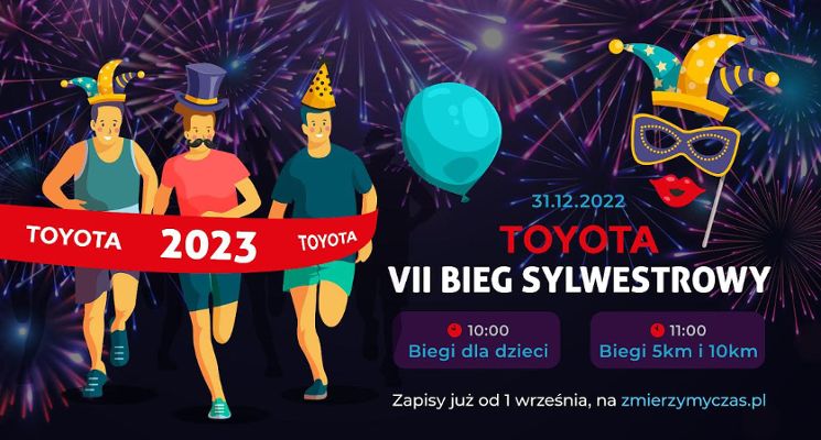 Plakat VII Toyota Bieg Sylwestrowy w Jelczu-Laskowicach